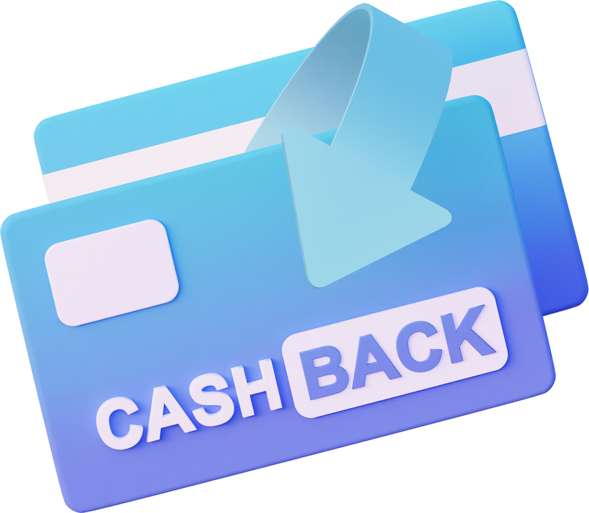 Cashback credit card for the refund of the bonus and the product.